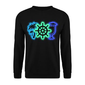 Kreuzfahrt Kreuzfahrtschiff Kreuzfahrer - Unisex Pullover - Schwarz - Vorne - Alina (178cm) & Michal (187cm)