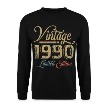 Vintage 1990 Édition limitée Naissance Année 1990 - Sweat-shirt Unisexe - noir - Devant - Alina (178cm) & Michal (187cm)