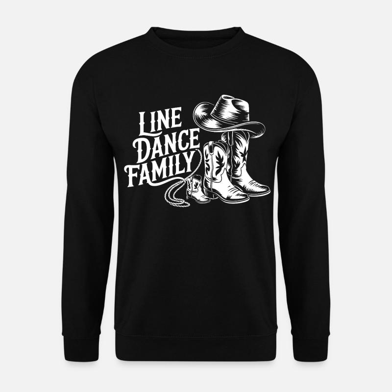 Line Dance Familie – Western Boots - Unisex Pullover - Schwarz