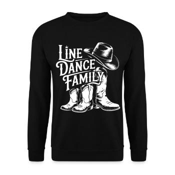 Line Dance Family Western Boot Tee - Unisex Sweatshirt - black - Front - Alina (178cm) & Michal (187cm)