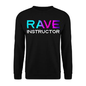 Rave Instructor – EDM Festival Raver Daddy Fathers - Unisex Pullover - Schwarz - Vorne - Alina (178cm) & Michal (187cm)