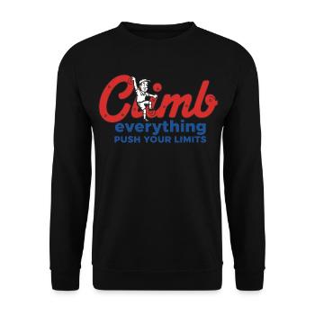 Climb Everything Push Your Limits Design - Unisex Sweatshirt - black - Front - Alina (178cm) & Michal (187cm)