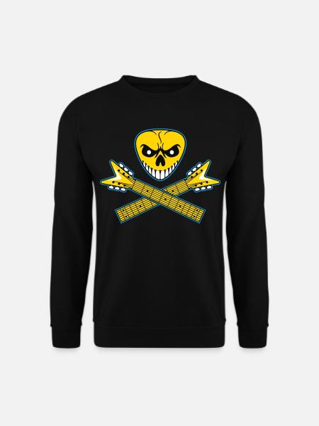 Guitar Pick Skull and Crossed Guitars - Unisex Sweatshirt - black