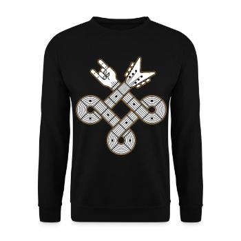 Nœud celtique de guitare entrelacée - Sweat-shirt Unisexe - noir - Devant - Alina (178cm) & Michal (187cm)