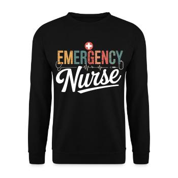 Emergency Nurse Emergency Design - Unisex Sweatshirt - black - Front - Alina (178cm) & Michal (187cm)