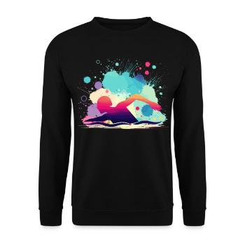 Swimmer, Swimming Woman, Swimming Instructor - Unisex Sweatshirt - black - Front - Alina (178cm) & Michal (187cm)