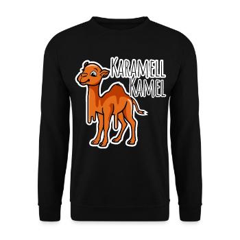 Camel from caramel - delicious and funny joke - Unisex Sweatshirt - black - Front - Alina (178cm) & Michal (187cm)