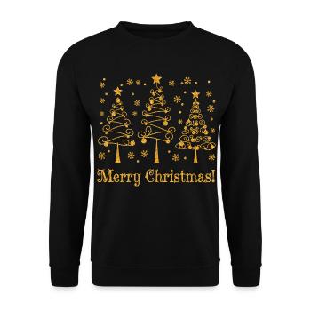 Christmas Tree Merry Christmas Tree Festive - Unisex Sweatshirt - black - Front - Alina (178cm) & Michal (187cm)