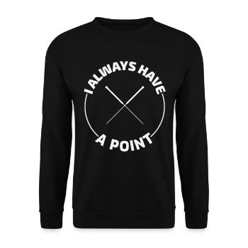 Ich habe immer einen Punkt, Akupunkteur-Profi, - Unisex Pullover - Schwarz - Vorne - Alina (178cm) & Michal (187cm)
