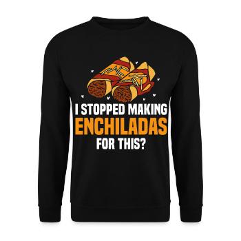 Enchiladas Foodie-Gericht der mexikanischen Küche - Unisex Pullover - Schwarz - Vorne - Alina (178cm) & Michal (187cm)