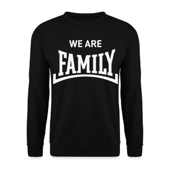 We Are Family (Familie / Eltern / Konkav / White) - Unisex Pullover - Schwarz - Vorne - Alina (178cm) & Michal (187cm)