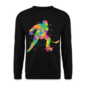 Joueurs de hockey sur glace Joueurs colorés de hockey sur glace - Sweat-shirt Unisexe - noir - Devant - Alina (178cm) & Michal (187cm)