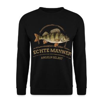 Vrais hommes – Pêche à l’auto-perchoir - Sweat-shirt Unisexe - noir - Devant - Alina (178cm) & Michal (187cm)