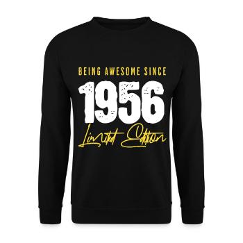 70 ans depuis 1956 - Sweat-shirt Unisexe - noir - Devant - Alina (178cm) & Michal (187cm)