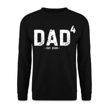 Dad4 Est 2026 Fourth Time Dad of Four Kids - Unisex Sweatshirt - black - Front - Alina (178cm) & Michal (187cm)