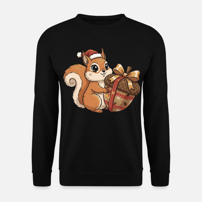 Winterfreude Eichhörnchen Geschenk - Unisex Pullover - Schwarz