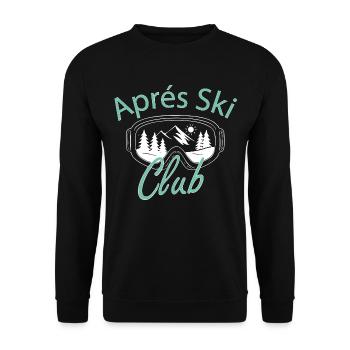 Après Ski Club  Schifahren Party Piste Wintersport - Unisex Pullover - Schwarz - Vorne - Alina (178cm) & Michal (187cm)