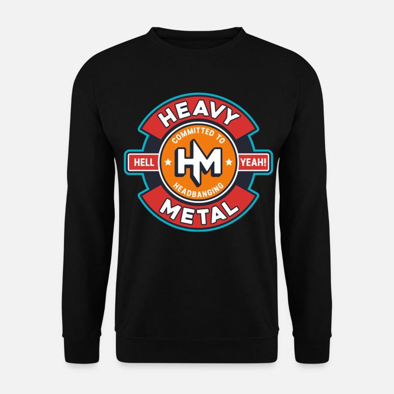 Heavy Metal Retro Emblem - Unisex Pullover - Schwarz