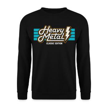 Insigne rétro Heavy Metal avec éclairs - Sweat-shirt Unisexe - noir - Devant - Alina (178cm) & Michal (187cm)