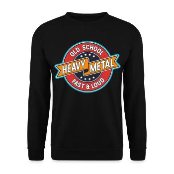 Old School Heavy Metal Badge - Sweat-shirt Unisexe - noir - Devant - Alina (178cm) & Michal (187cm)