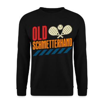 Padel Sport OLD SCHMETTERHAND Funny - Unisex Sweatshirt - black - Front - Alina (178cm) & Michal (187cm)