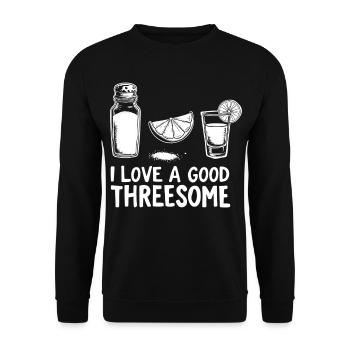 Zitrus-Salz Shot Trio - Unisex Pullover - Schwarz - Vorne - Alina (178cm) & Michal (187cm)