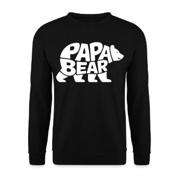 Papa Bear - Unisex Sweatshirt - black - Front - Alina (178cm) & Michal (187cm)