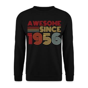 Vintage 1956 Retro 1956 Birthday Gift - Unisex Sweatshirt - black - Front - Alina (178cm) & Michal (187cm)