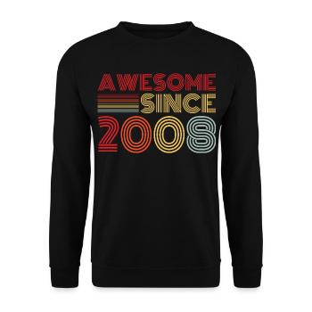 Vintage 2008 Retro Birthday Gift 2008 - Unisex Sweatshirt - black - Front - Alina (178cm) & Michal (187cm)