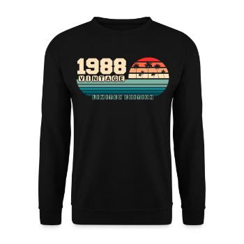 37th Birthday 1988 Vintage 1988 Retro Sunset - Unisex Sweatshirt - black - Front - Alina (178cm) & Michal (187cm)