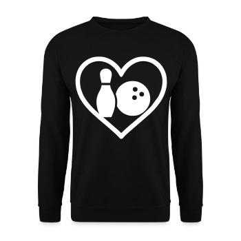 Heart Bowling Bowling Ball Sports Gift - Unisex Sweatshirt - black - Front - Alina (178cm) & Michal (187cm)