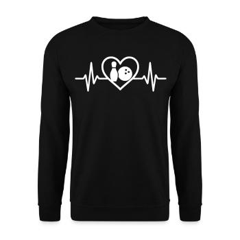 Heart Bowling Bowling Ball Sport Gift - Unisex Sweatshirt - black - Front - Alina (178cm) & Michal (187cm)