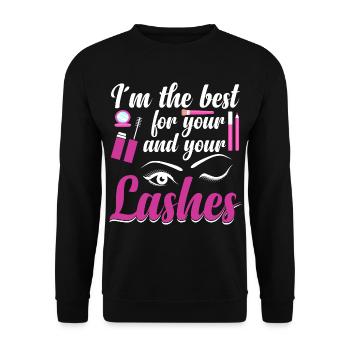 Artiste des cils Cosmétologue Technicien des cils - Sweat-shirt Unisexe - noir - Devant - Alina (178cm) & Michal (187cm)