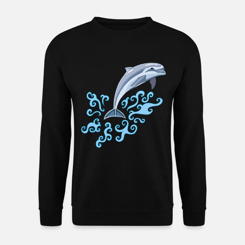 Der Sprung des Delfins - Unisex Pullover - Schwarz