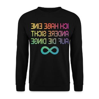 Autisten Ich Habe Eine Andere Sicht Auf Die Dinge  - Unisex Pullover - Schwarz - Vorne - Alina (178cm) & Michal (187cm)