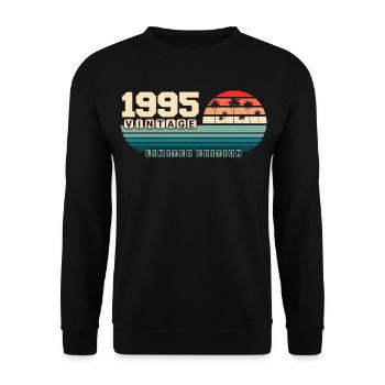 30th Birthday 1995 Vintage 1995 Retro Sunset - Unisex Sweatshirt - black - Front - Alina (178cm) & Michal (187cm)