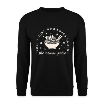 Ramen-Liebhaber, Mädchen, japanisches Essen – lustige Zitate - Unisex Pullover - Schwarz - Vorne - Alina (178cm) & Michal (187cm)