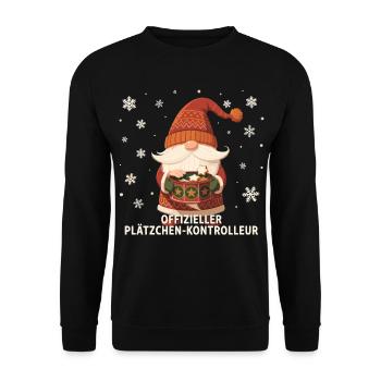Wichtel Plätzchen Weihnachten Lustig Geschenk Süß - Unisex Pullover - Schwarz - Vorne - Alina (178cm) & Michal (187cm)