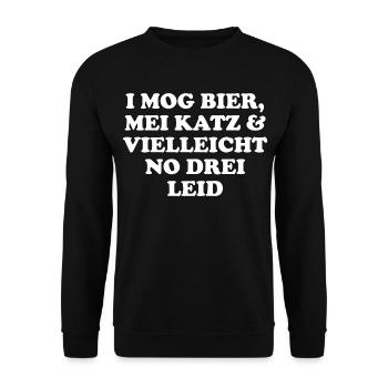 I like beer, my cat & maybe no three sorrows - Unisex Sweatshirt - black - Front - Alina (178cm) & Michal (187cm)