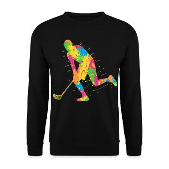 Unihockey Bunt Innebandy Salibandy Floorball - Sweat-shirt Unisexe - noir - Devant - Alina (178cm) & Michal (187cm)