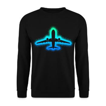 Flugzeug Flieger Kinder Jungen Herren Pilot - Unisex Pullover - Schwarz - Vorne - Alina (178cm) & Michal (187cm)