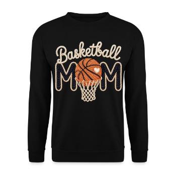 Basketball Mom Faux Yarn Crochet Pattern - Unisex Sweatshirt - black - Front - Alina (178cm) & Michal (187cm)