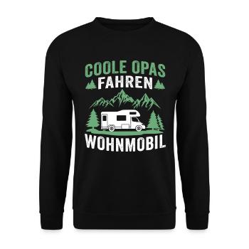 Cool grandpas drive a motorhome - Unisex Sweatshirt - black - Front - Alina (178cm) & Michal (187cm)