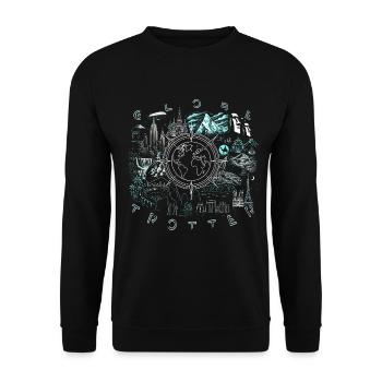 Globe-trotter - Sweat-shirt Unisexe - noir - Devant - Alina (178cm) & Michal (187cm)