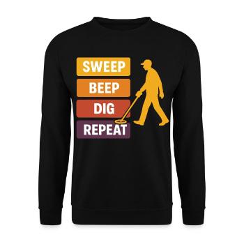 Bip de balayage Creusement répété Détection de métaux - Sweat-shirt Unisexe - noir - Devant - Alina (178cm) & Michal (187cm)