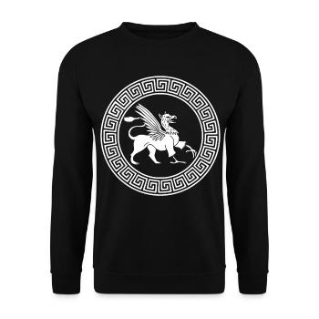 Symbole antique du griffon blanc - Sweat-shirt Unisexe - noir - Devant - Alina (178cm) & Michal (187cm)