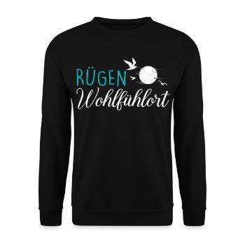 Island of Rügen MY FEEL-GOOD PLACE Fun - Unisex Sweatshirt - black - Front - Alina (178cm) & Michal (187cm)