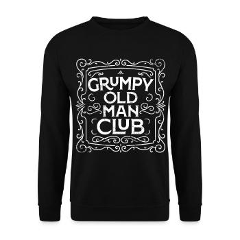 Grumpy Old Man Club - Unisex Pullover - Schwarz - Vorne - Alina (178cm) & Michal (187cm)