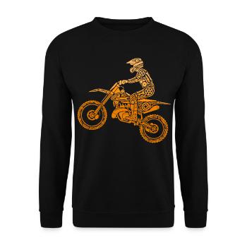 Motocross, Motocrossfahrer, Dirt Bike, Dirt Biker - Unisex Pullover - Schwarz - Vorne - Alina (178cm) & Michal (187cm)