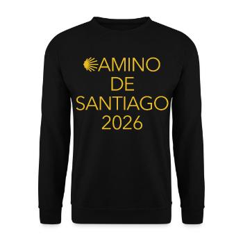 Buen Camino 2026 | Chemin de Saint-Jacques, Pèlerins, Santiago - Sweat-shirt Unisexe - noir - Devant - Alina (178cm) & Michal (187cm)